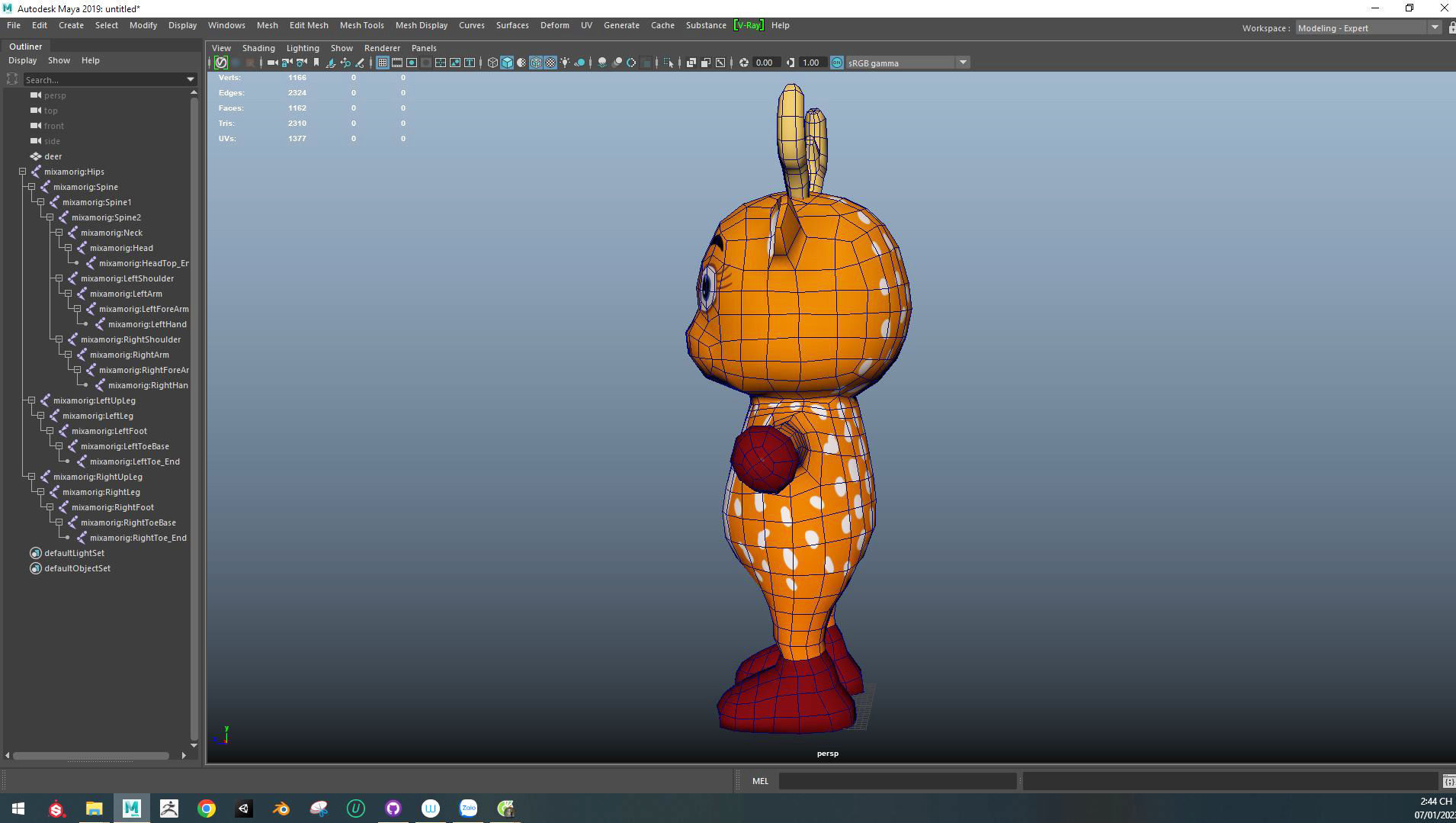 Character004 Animated Deer 3D Low-poly 3D model_8