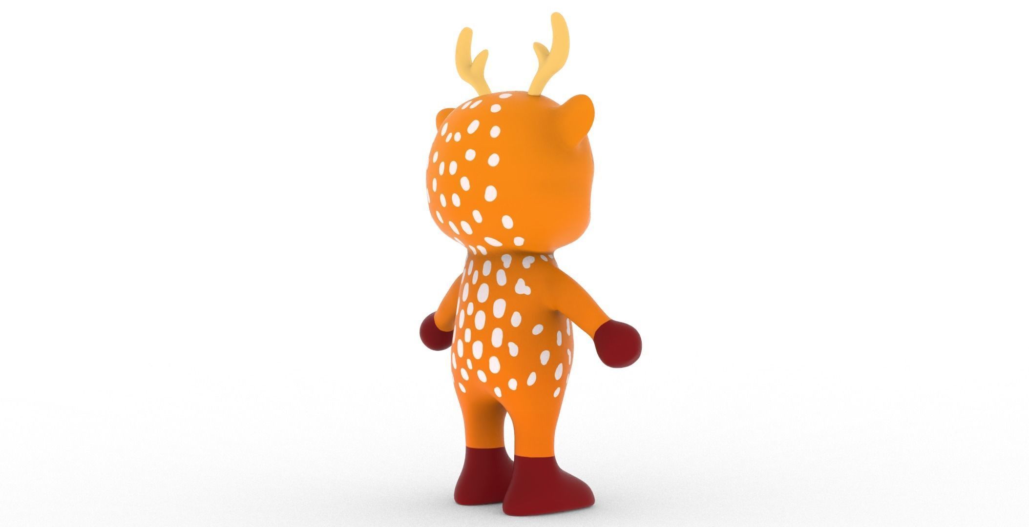 Character004 Animated Deer 3D Low-poly 3D model_14