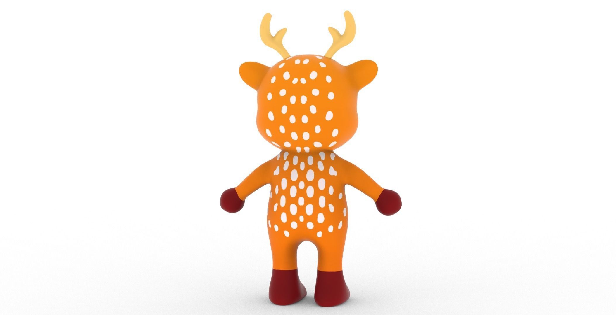 Character004 Animated Deer 3D Low-poly 3D model_11
