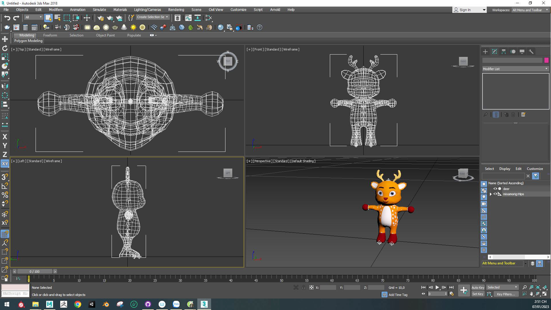 Character004 Animated Deer 3D Low-poly 3D model_4