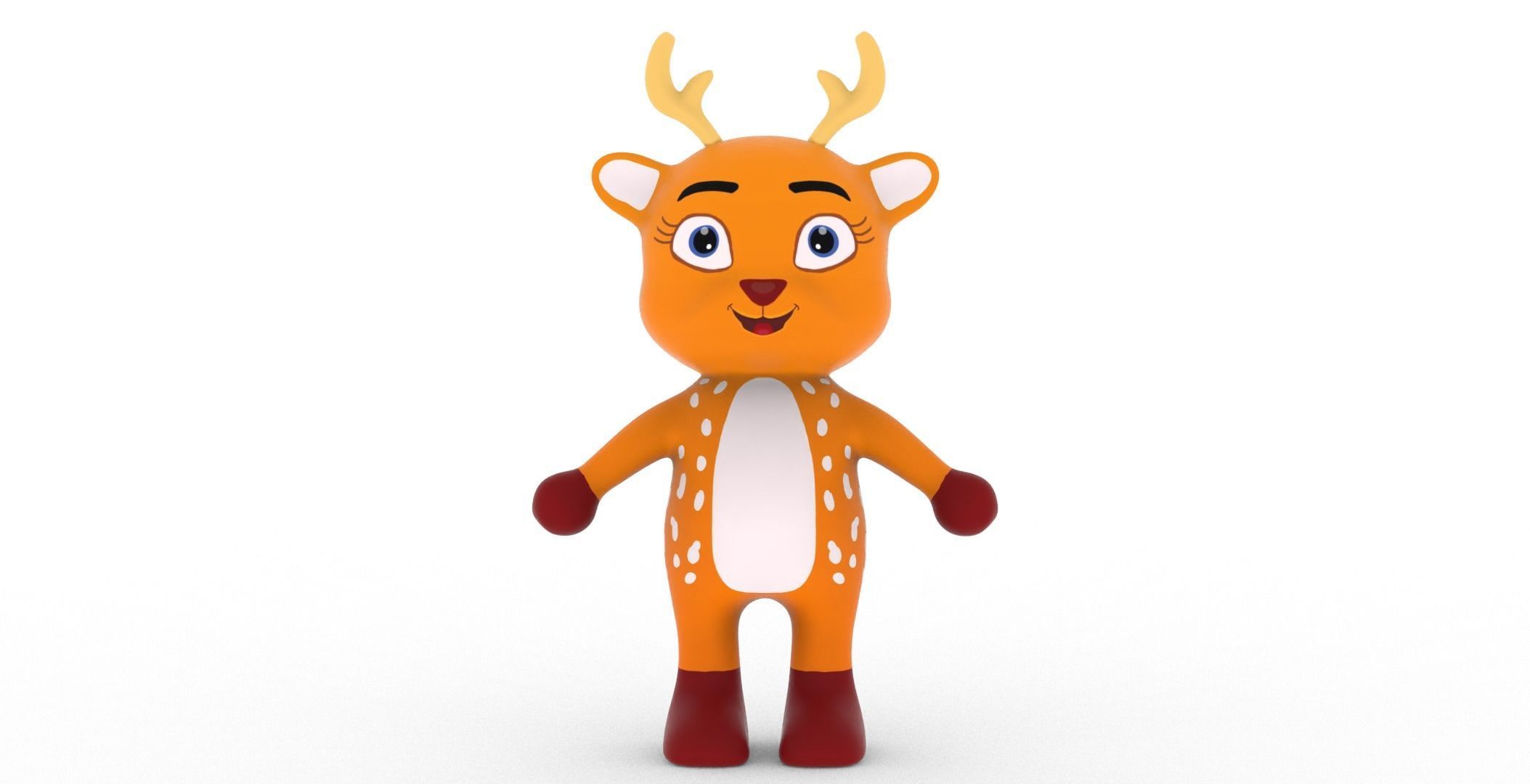 Character004 Animated Deer 3D Low-poly 3D model_27
