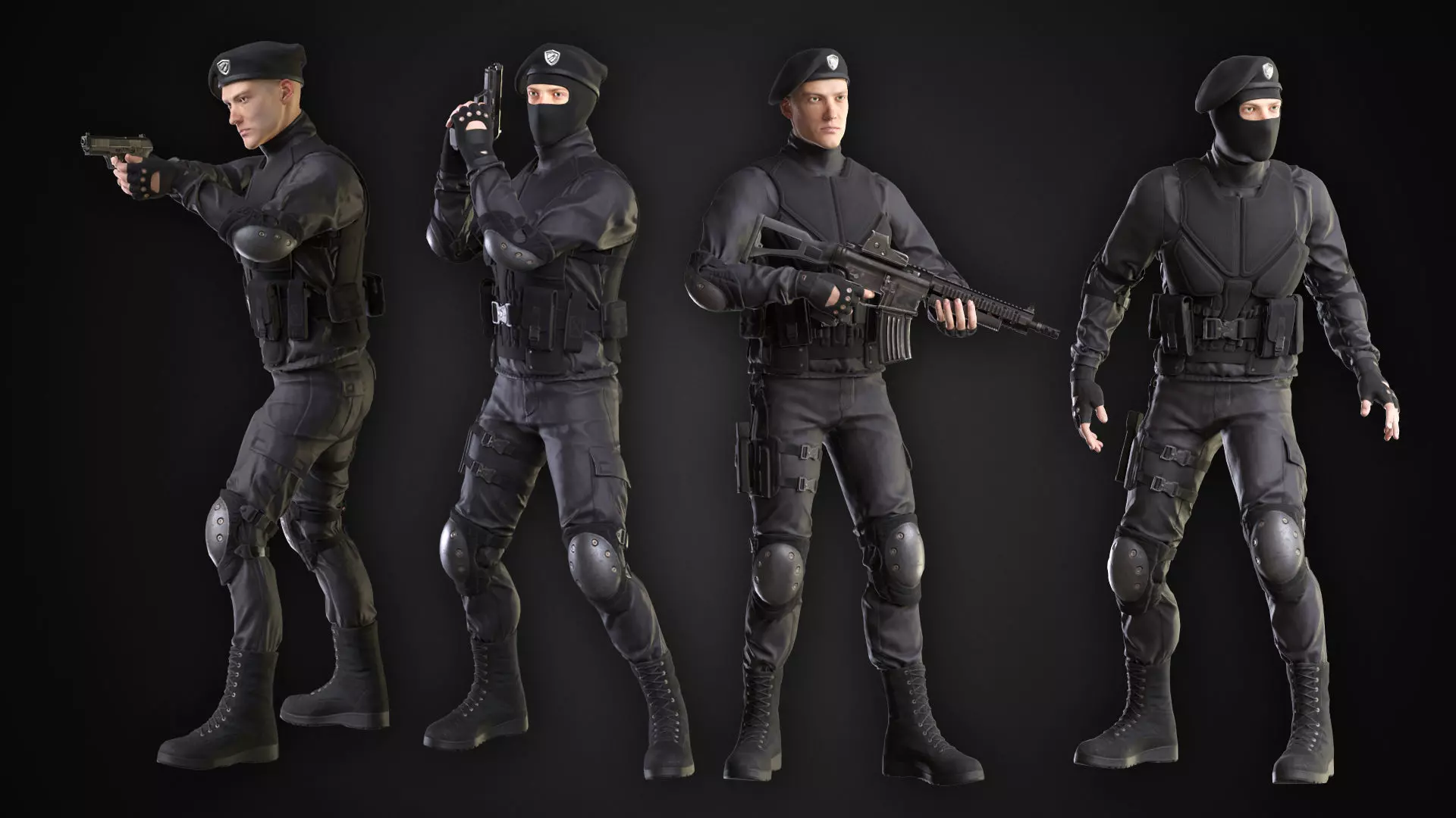 Military Spy Low-poly 3D model_0