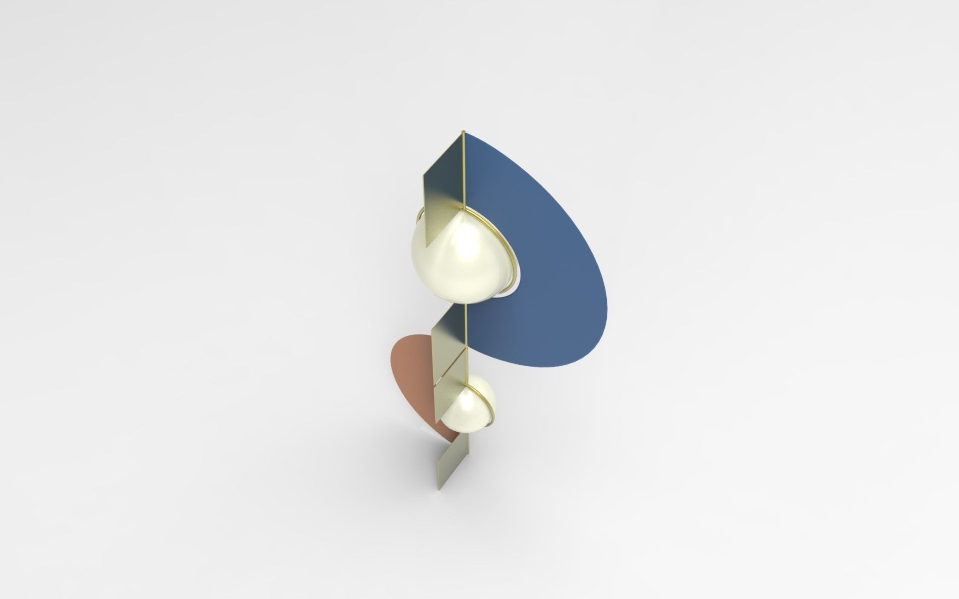 Fan Wall Sconce Low-poly 3D model_2