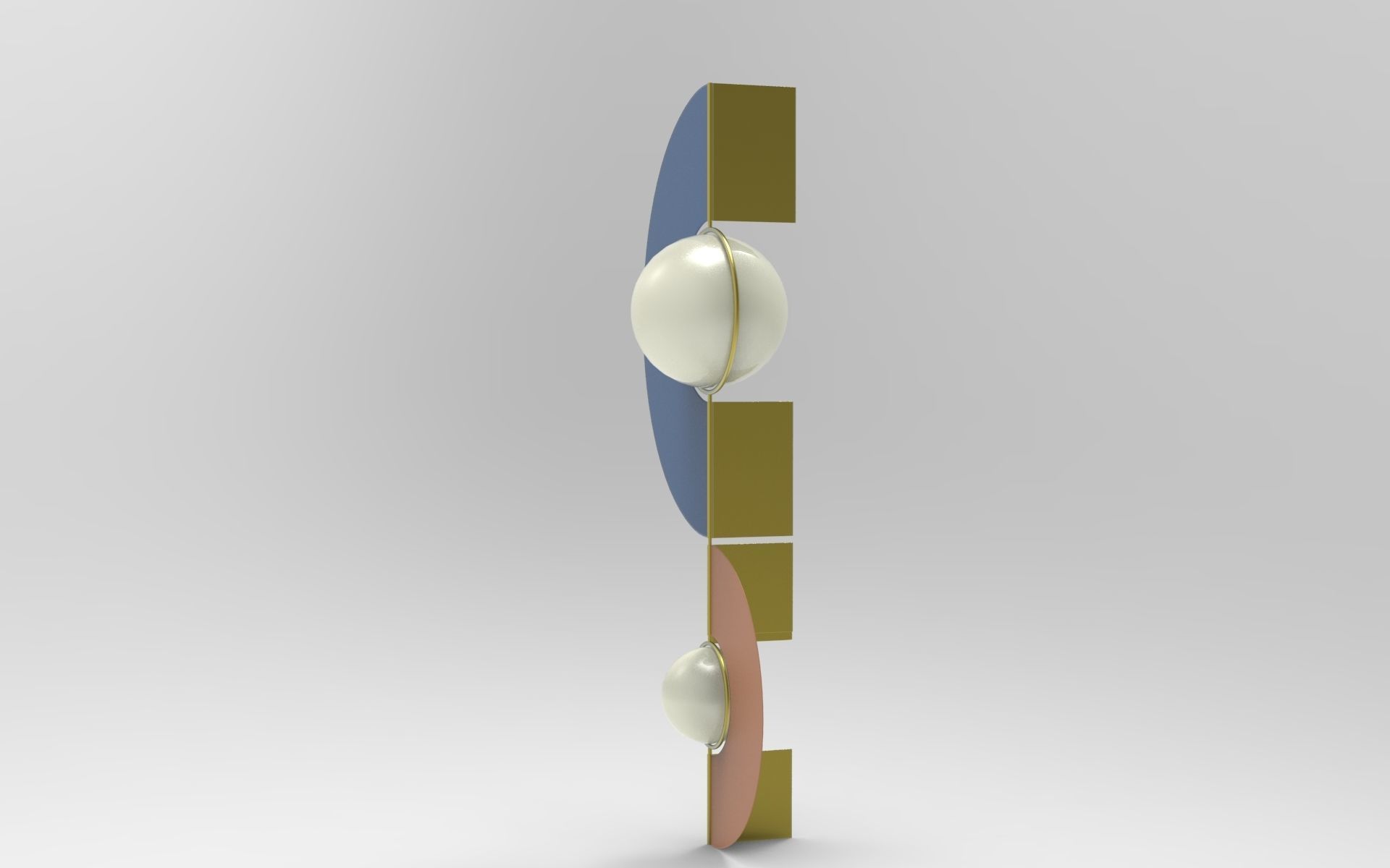 Fan Wall Sconce Low-poly 3D model_3