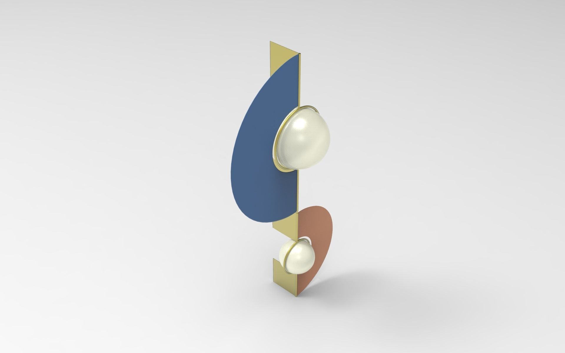 Fan Wall Sconce Low-poly 3D model_1