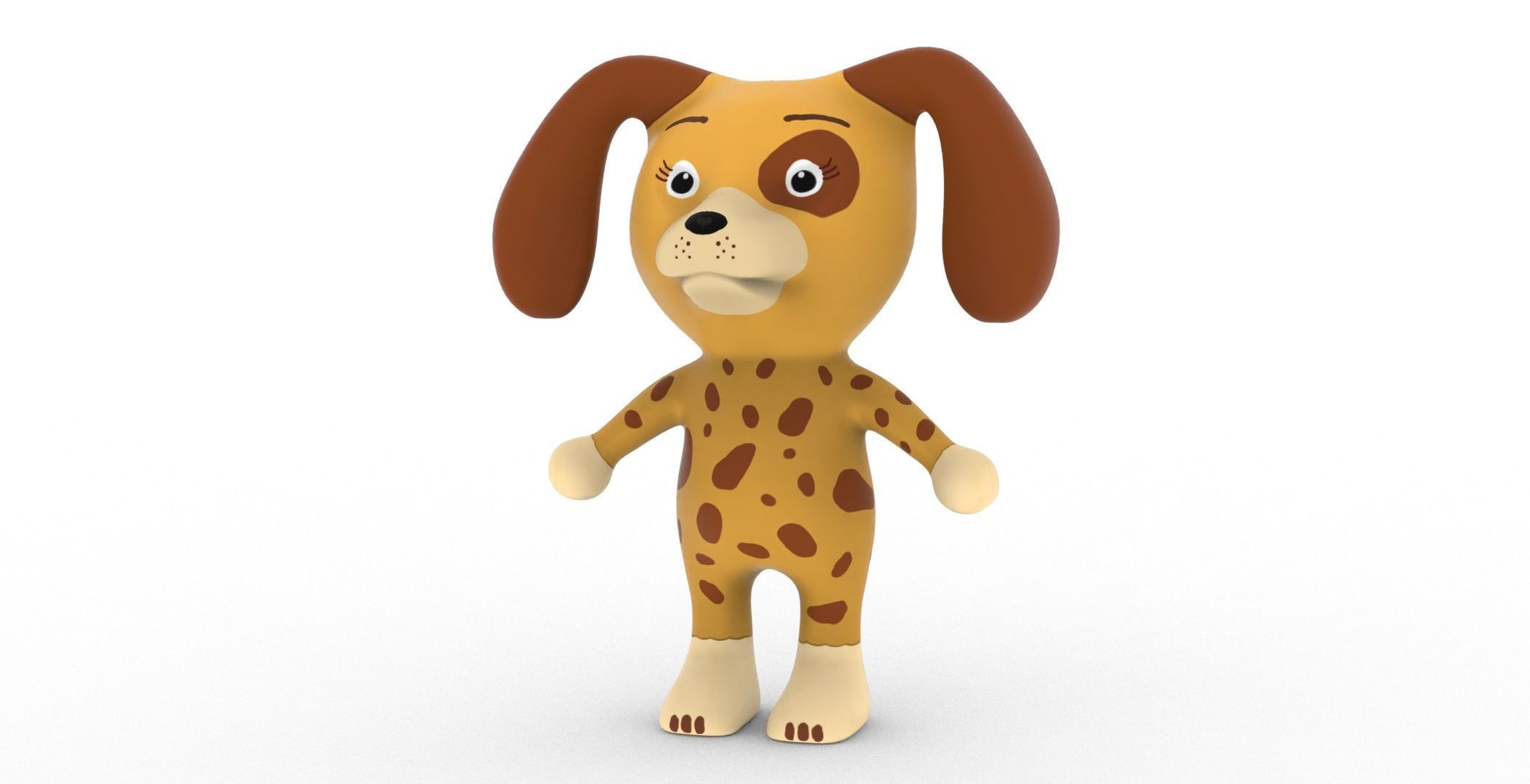 Character005 Animated Dog 3D Low-poly 3D model_14