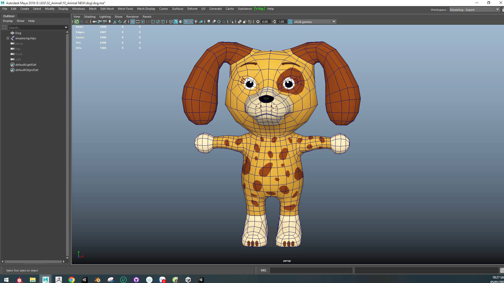 Character005 Animated Dog 3D Low-poly 3D model_7