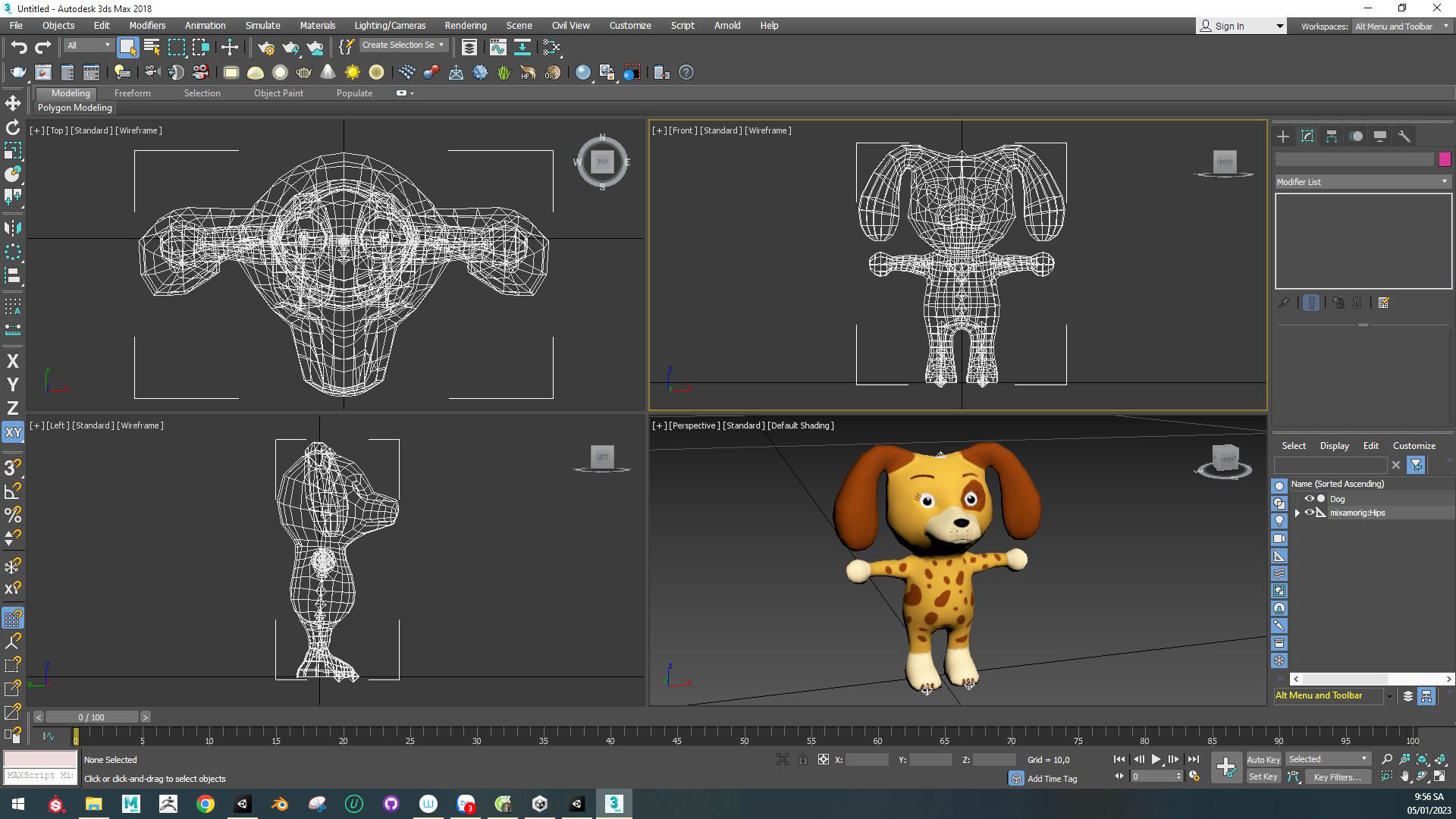 Character005 Animated Dog 3D Low-poly 3D model_4