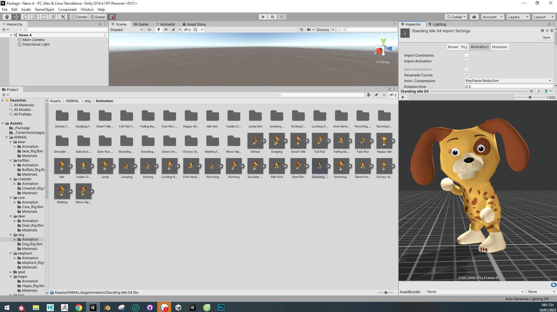 Character005 Animated Dog 3D Low-poly 3D model_3