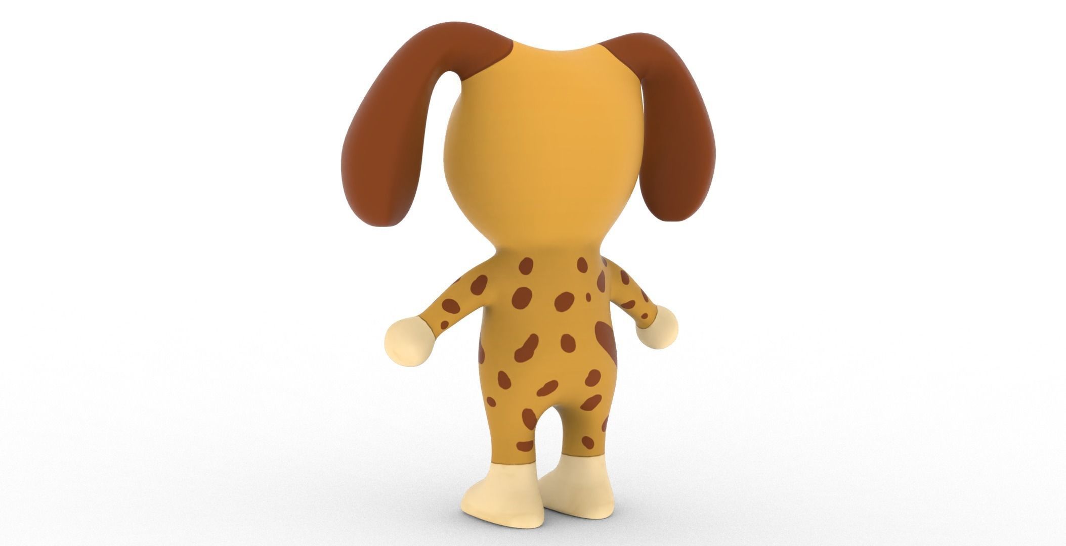 Character005 Animated Dog 3D Low-poly 3D model_10