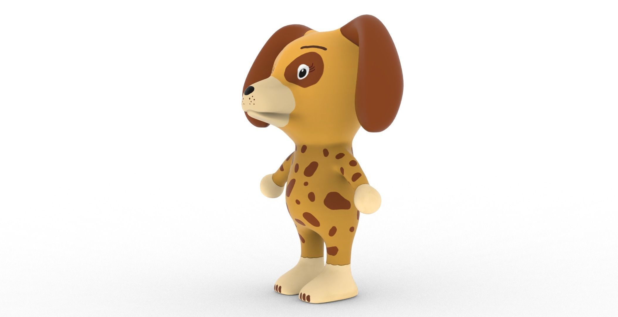 Character005 Animated Dog 3D Low-poly 3D model_13