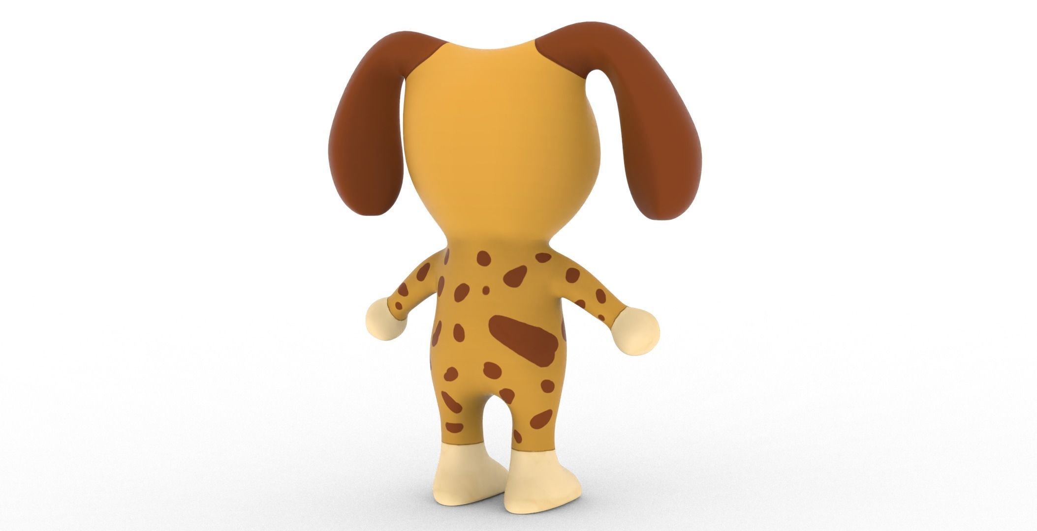 Character005 Animated Dog 3D Low-poly 3D model_16