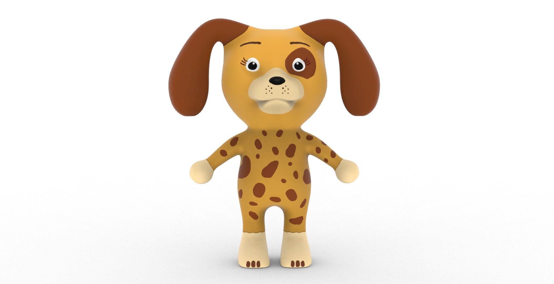 Character005 Animated Dog 3D Low-poly 3D model_26