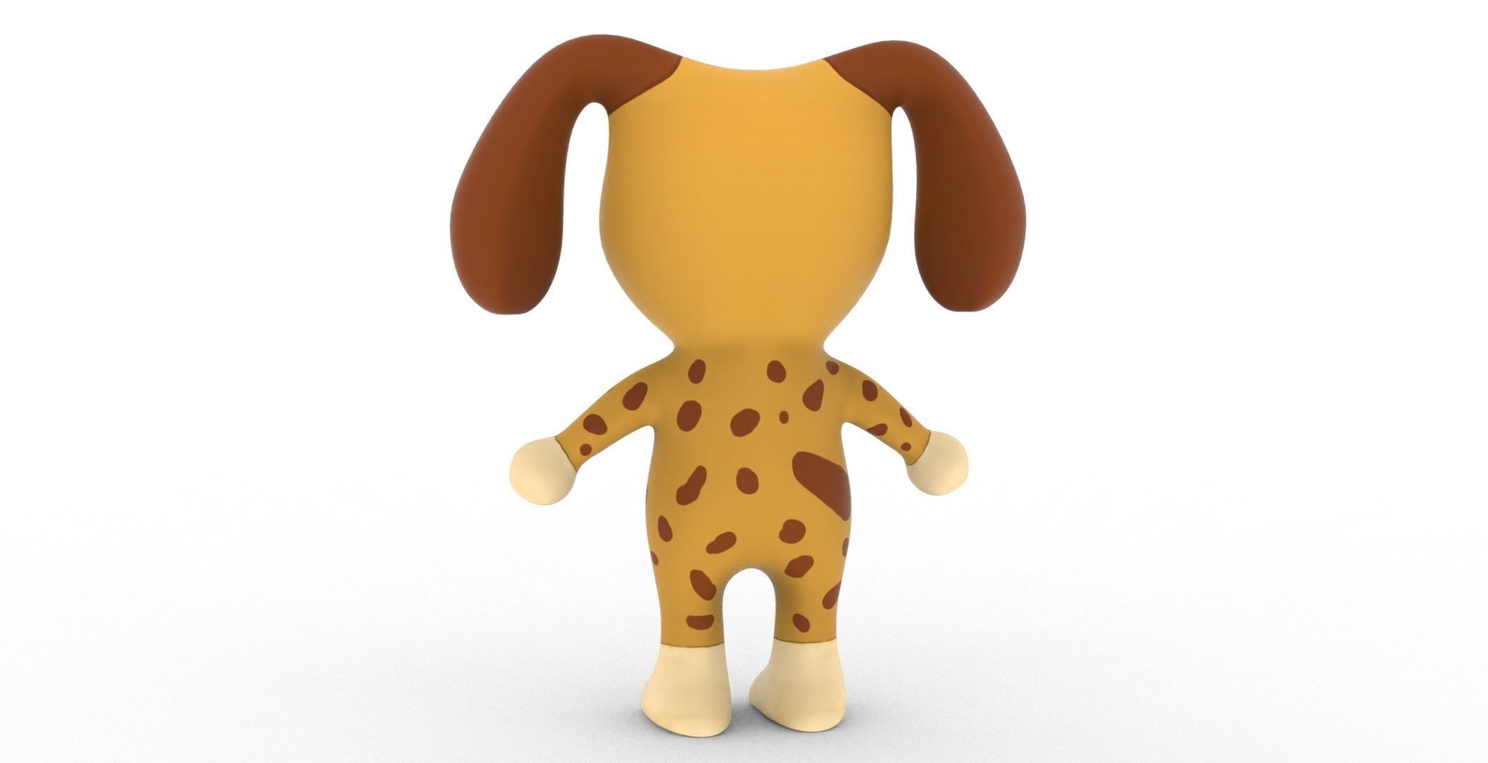 Character005 Animated Dog 3D Low-poly 3D model_17