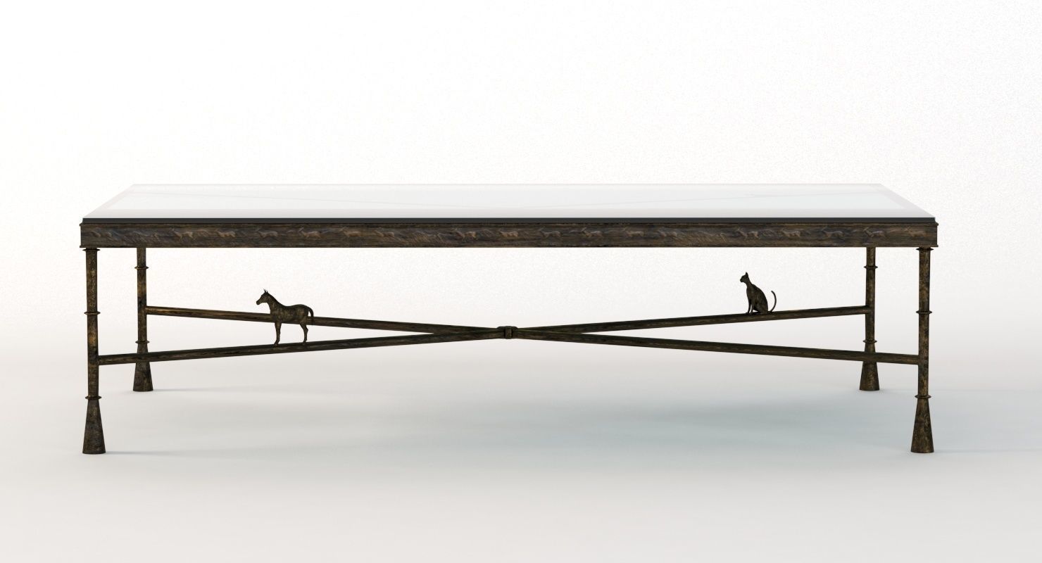 Tom Corbin Large Bronze Coffee Table Signed 3D model_1