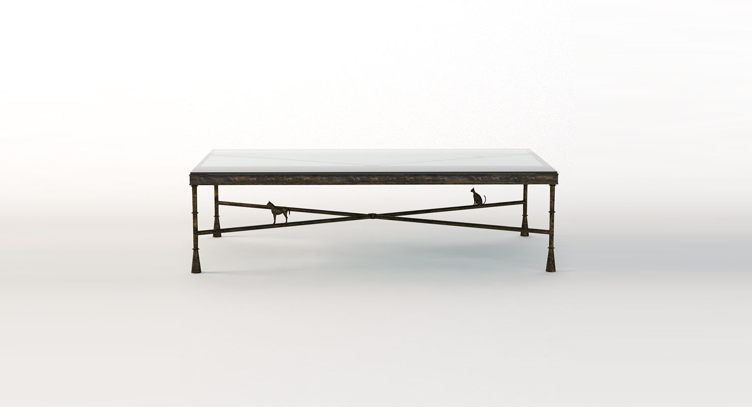 Tom Corbin Large Bronze Coffee Table Signed 3D model_8