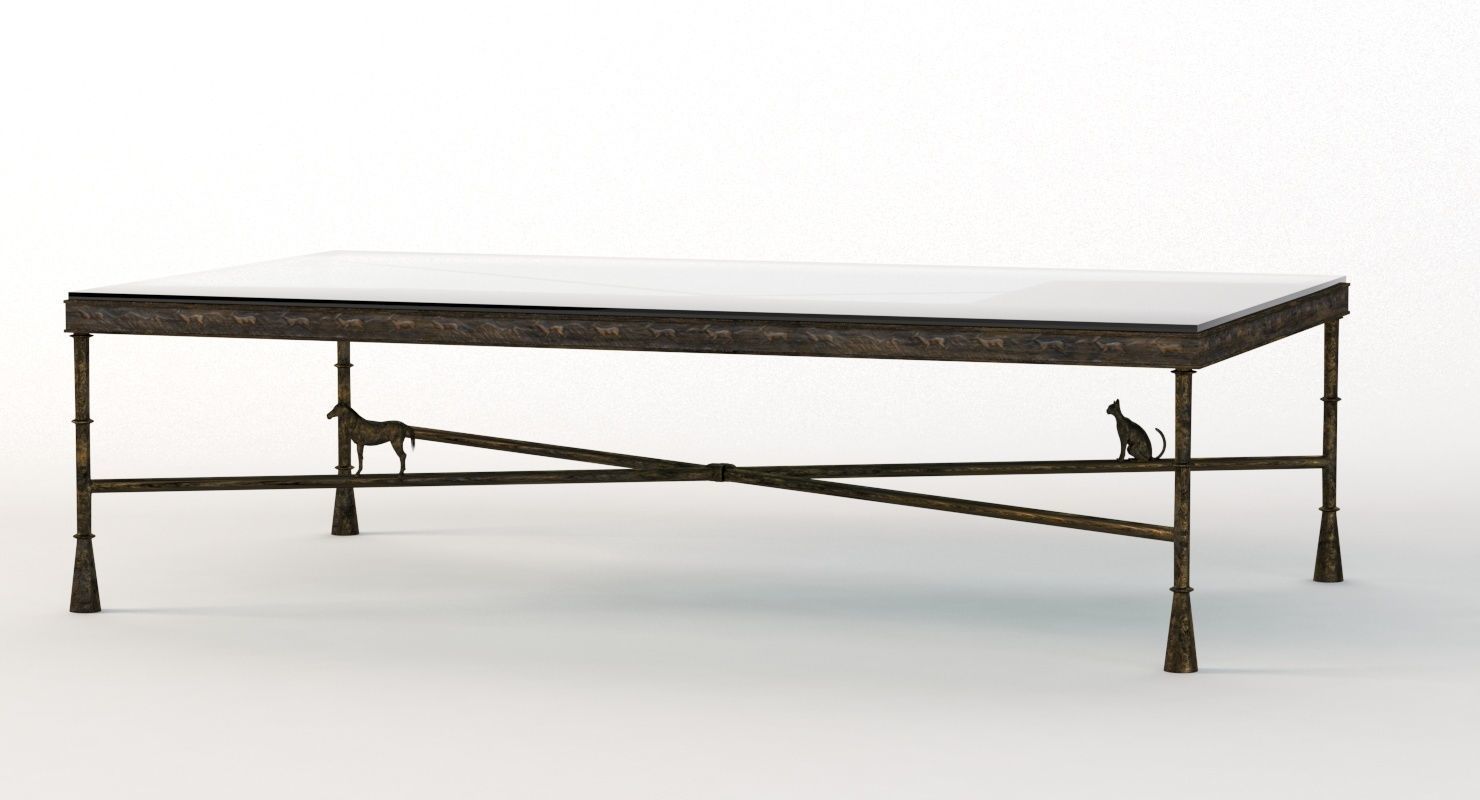 Tom Corbin Large Bronze Coffee Table Signed 3D model_7