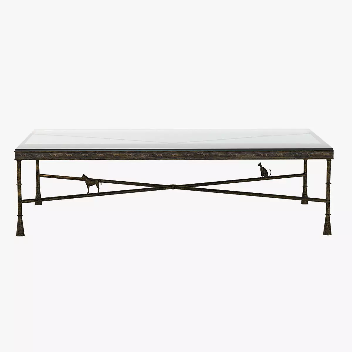 Tom Corbin Large Bronze Coffee Table Signed 3D model_0