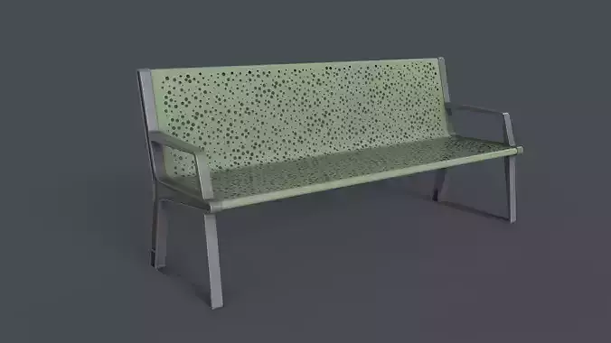 Metal Modern Bench 7 PBR Game Ready