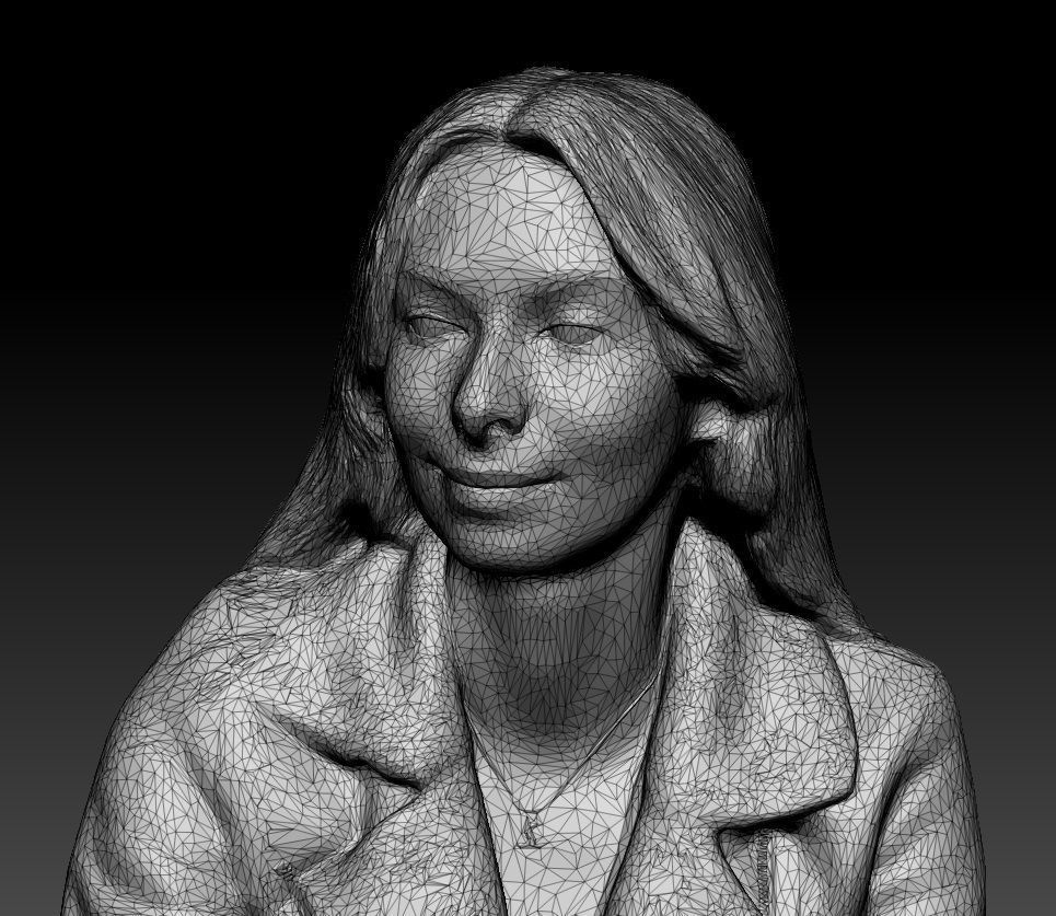 Cute woman in street style sitting 384 Low-poly 3D model_6