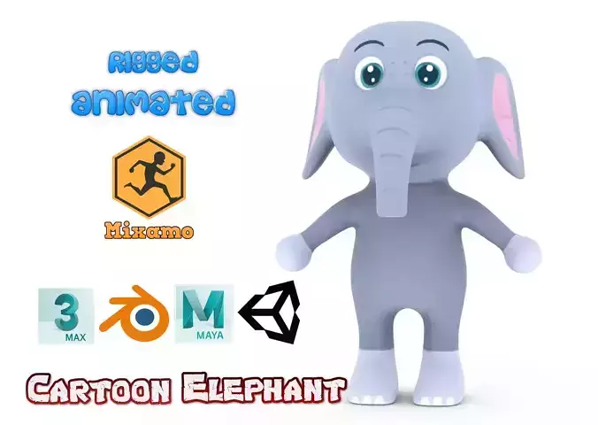 Character006 Animated Elephant 3D Low-poly 3D model