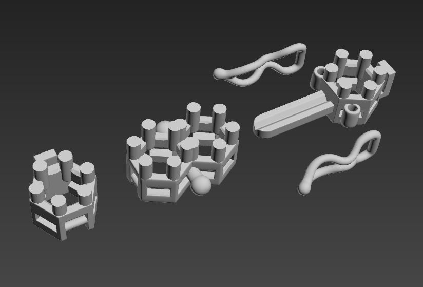 Hexagon Tennis Braclet 4mm Round Gem 3D print model_15