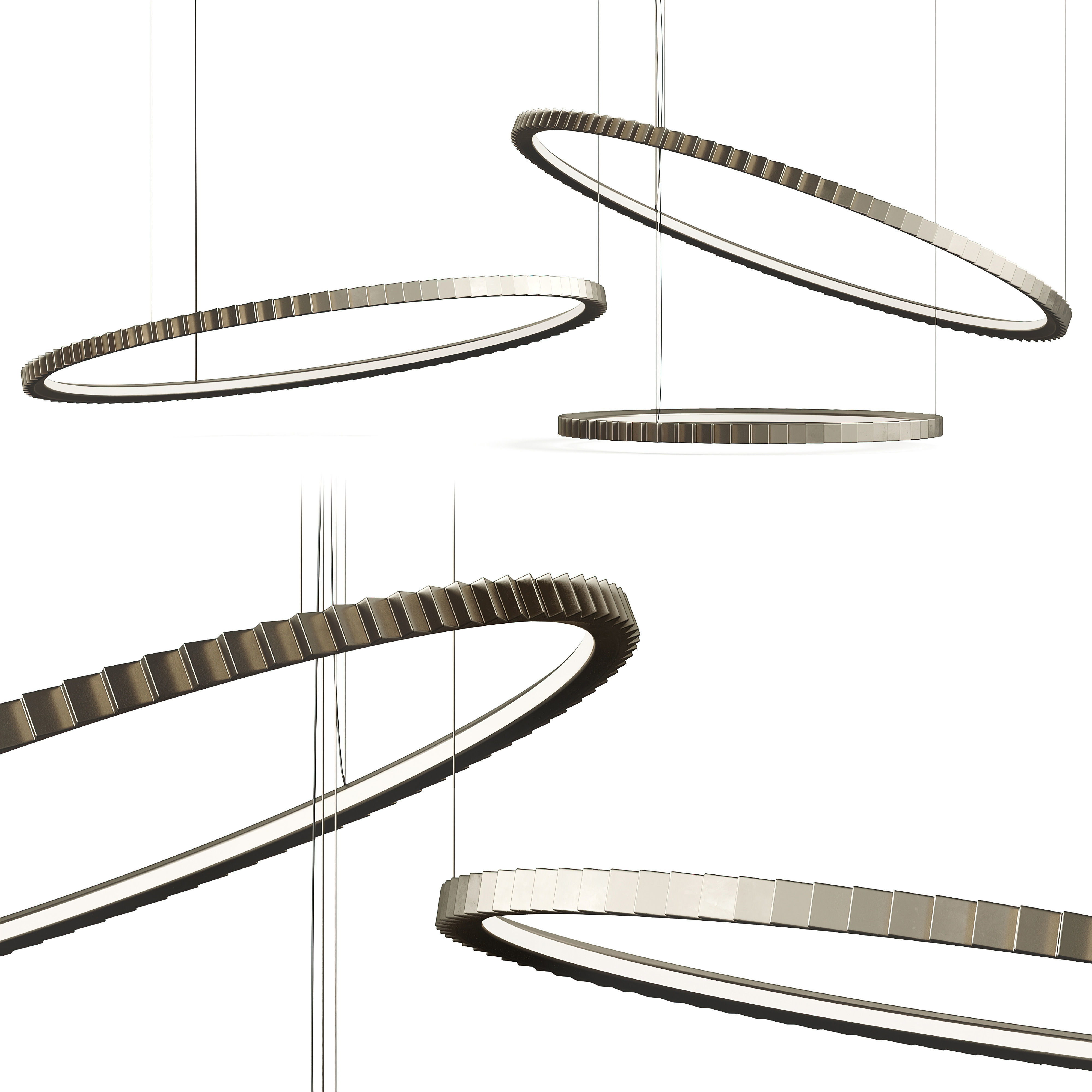 Circles Pendant Lamp By LuxLucia Casa Low-poly 3D model_3