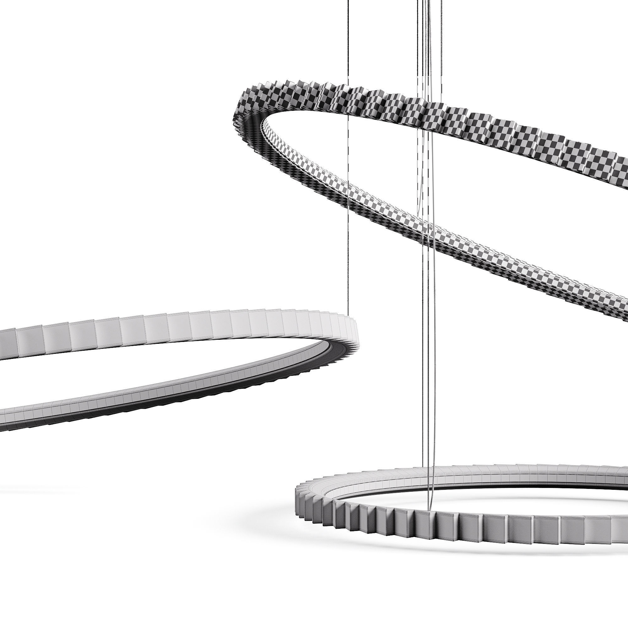 Circles Pendant Lamp By LuxLucia Casa Low-poly 3D model_5