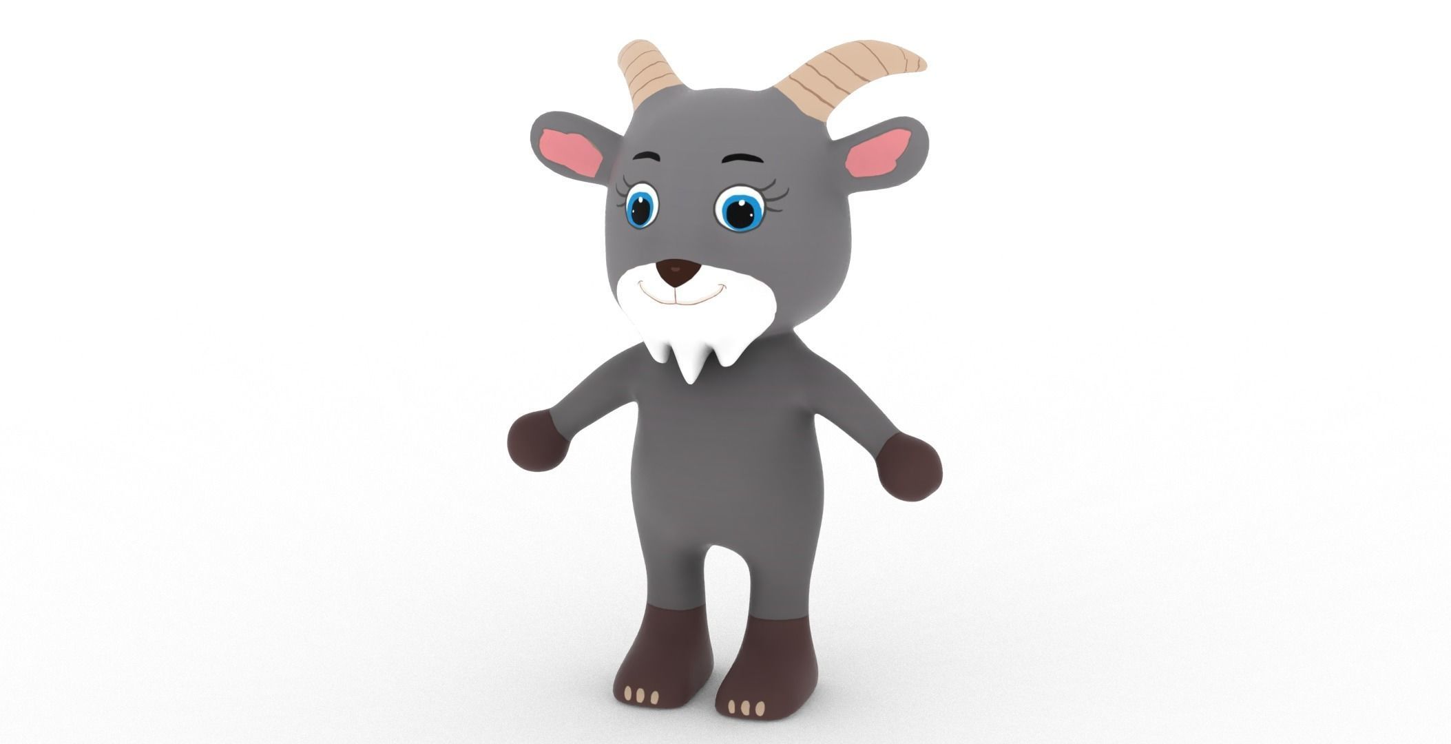 Character007 Animated Goat 3D Low-poly 3D model_11