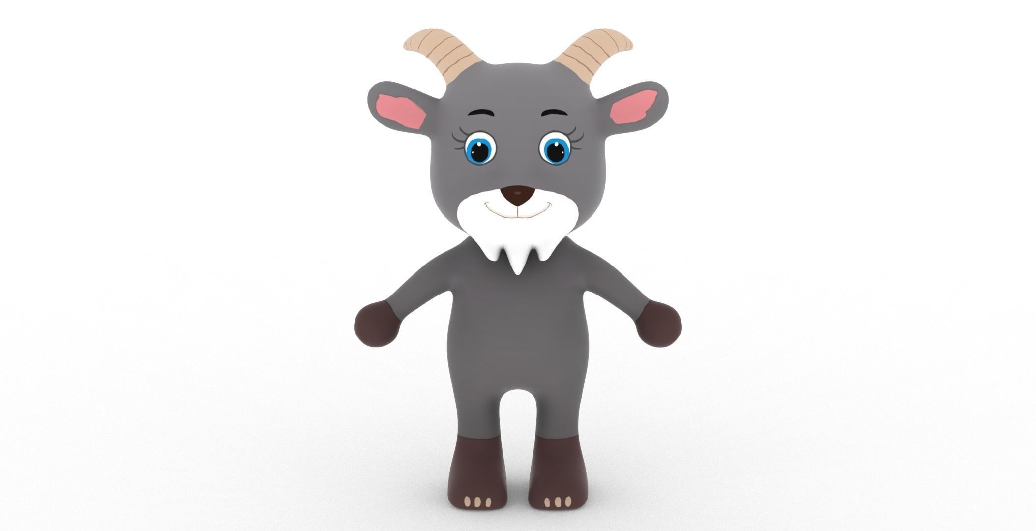 Character007 Animated Goat 3D Low-poly 3D model_28