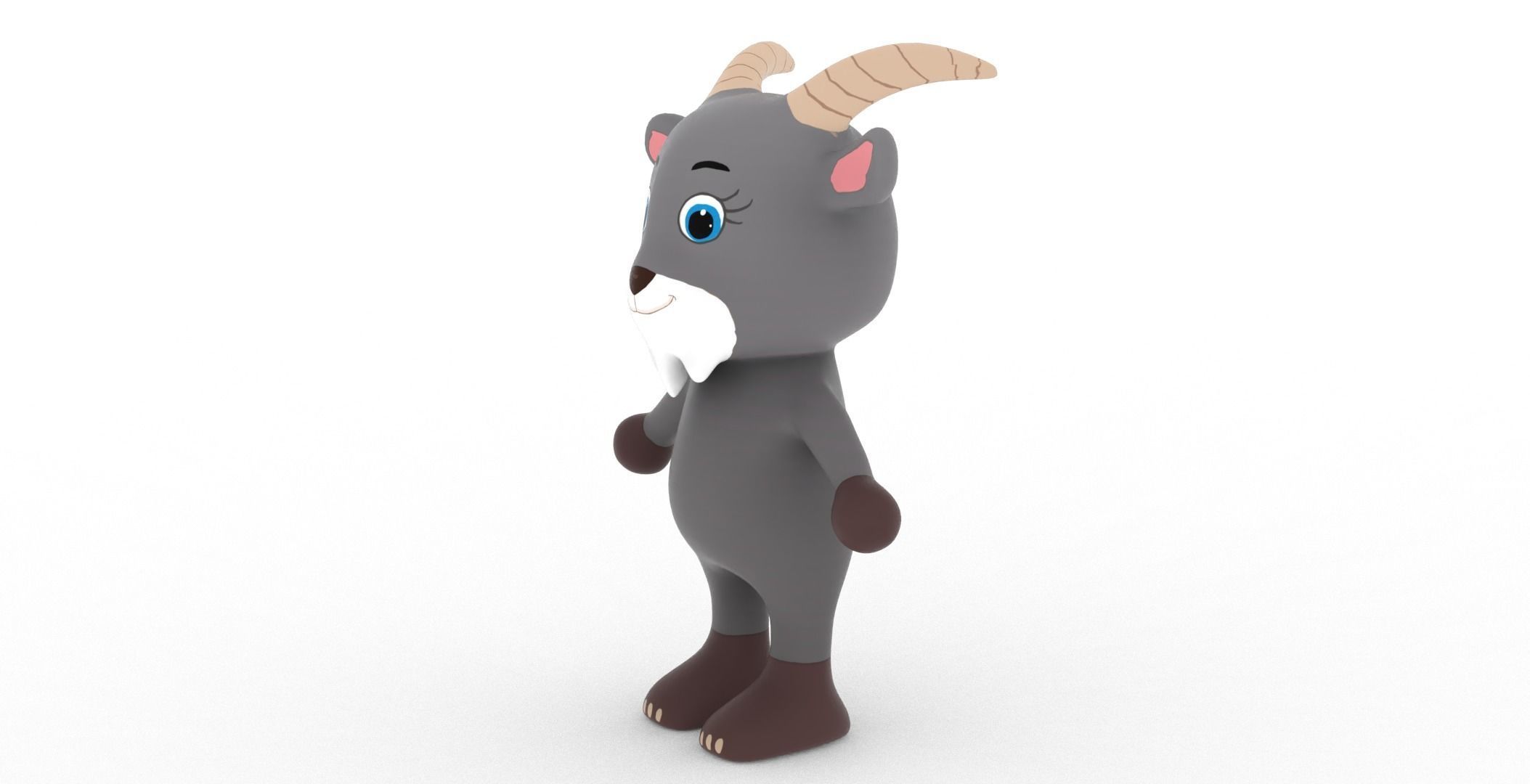 Character007 Animated Goat 3D Low-poly 3D model_9