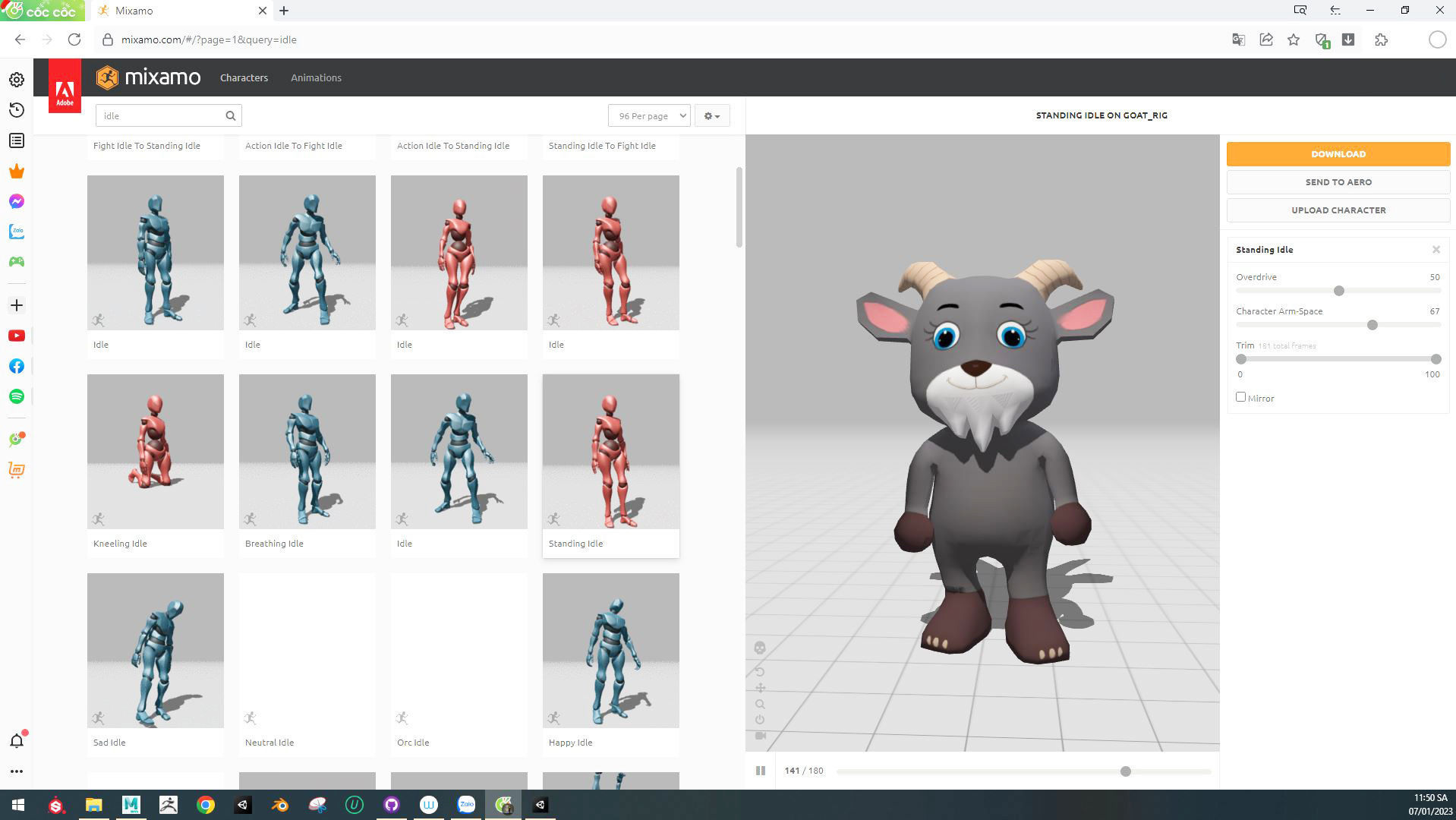 Character007 Animated Goat 3D Low-poly 3D model_1