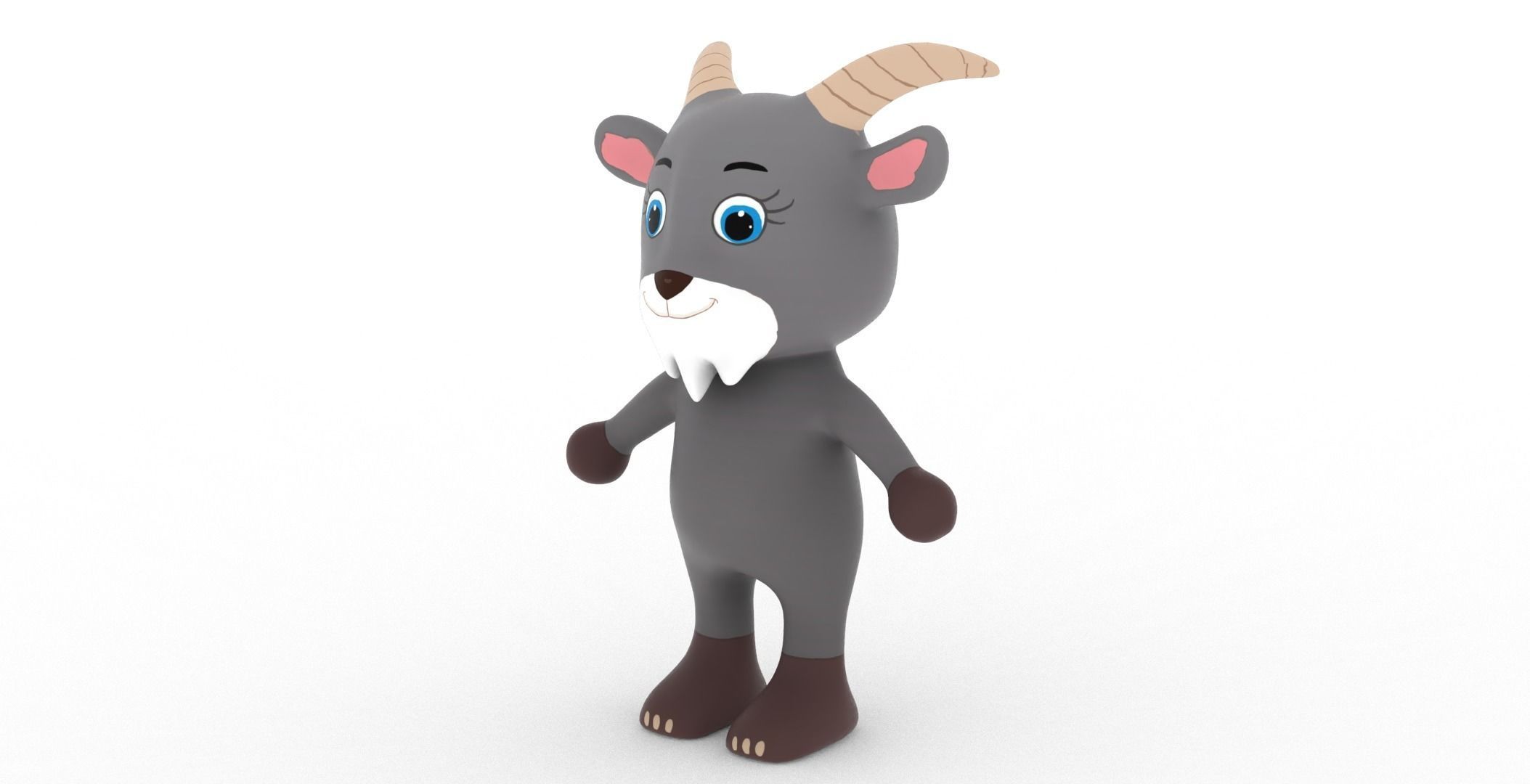Character007 Animated Goat 3D Low-poly 3D model_27
