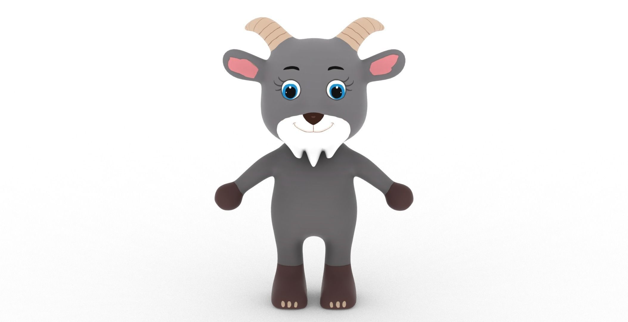 Character007 Animated Goat 3D Low-poly 3D model_10