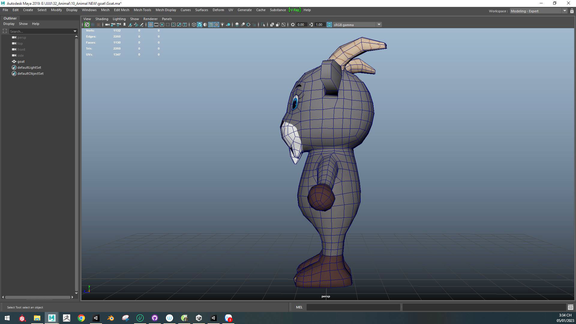 Character007 Animated Goat 3D Low-poly 3D model_8