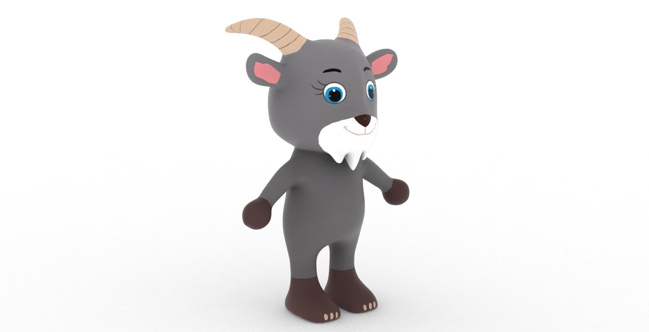 Character007 Animated Goat 3D Low-poly 3D model_16