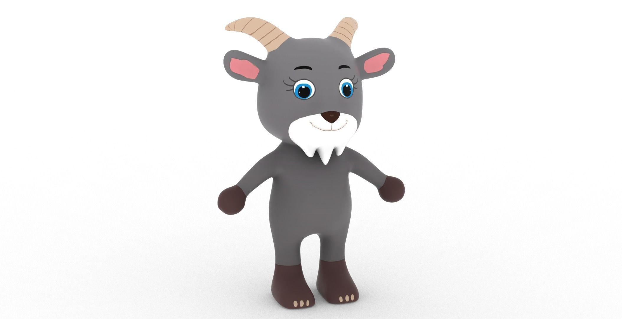 Character007 Animated Goat 3D Low-poly 3D model_23