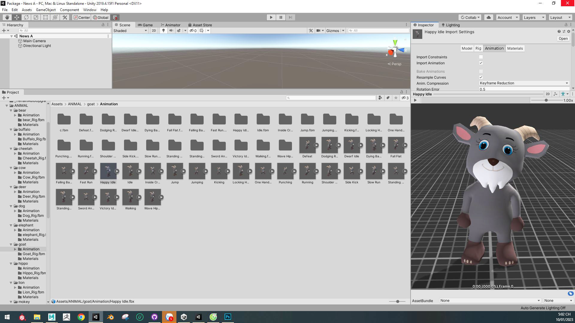 Character007 Animated Goat 3D Low-poly 3D model_3