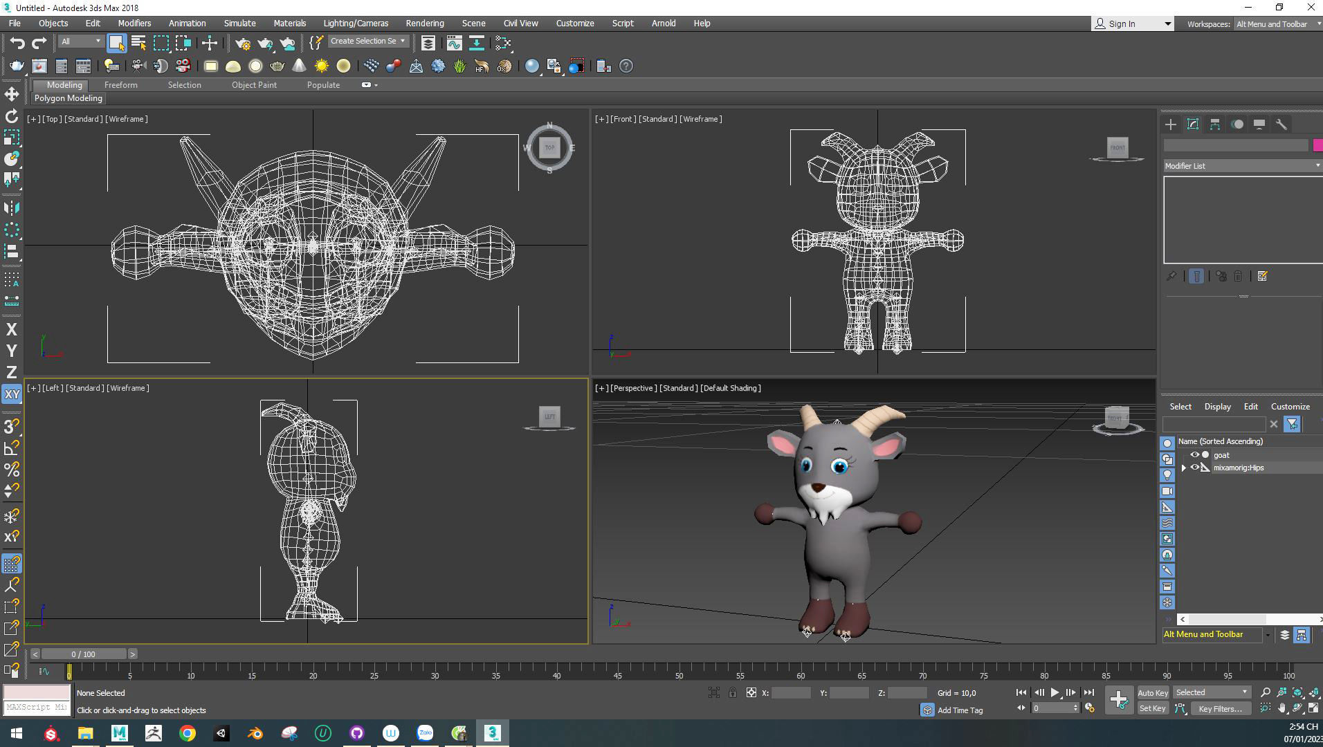 Character007 Animated Goat 3D Low-poly 3D model_5