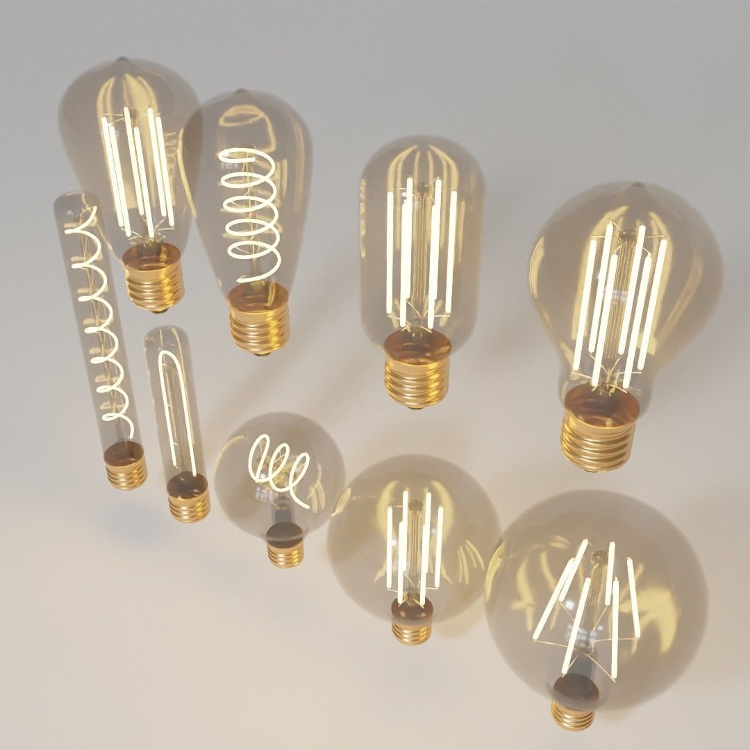 industrial light led bulb collection 3D model_1