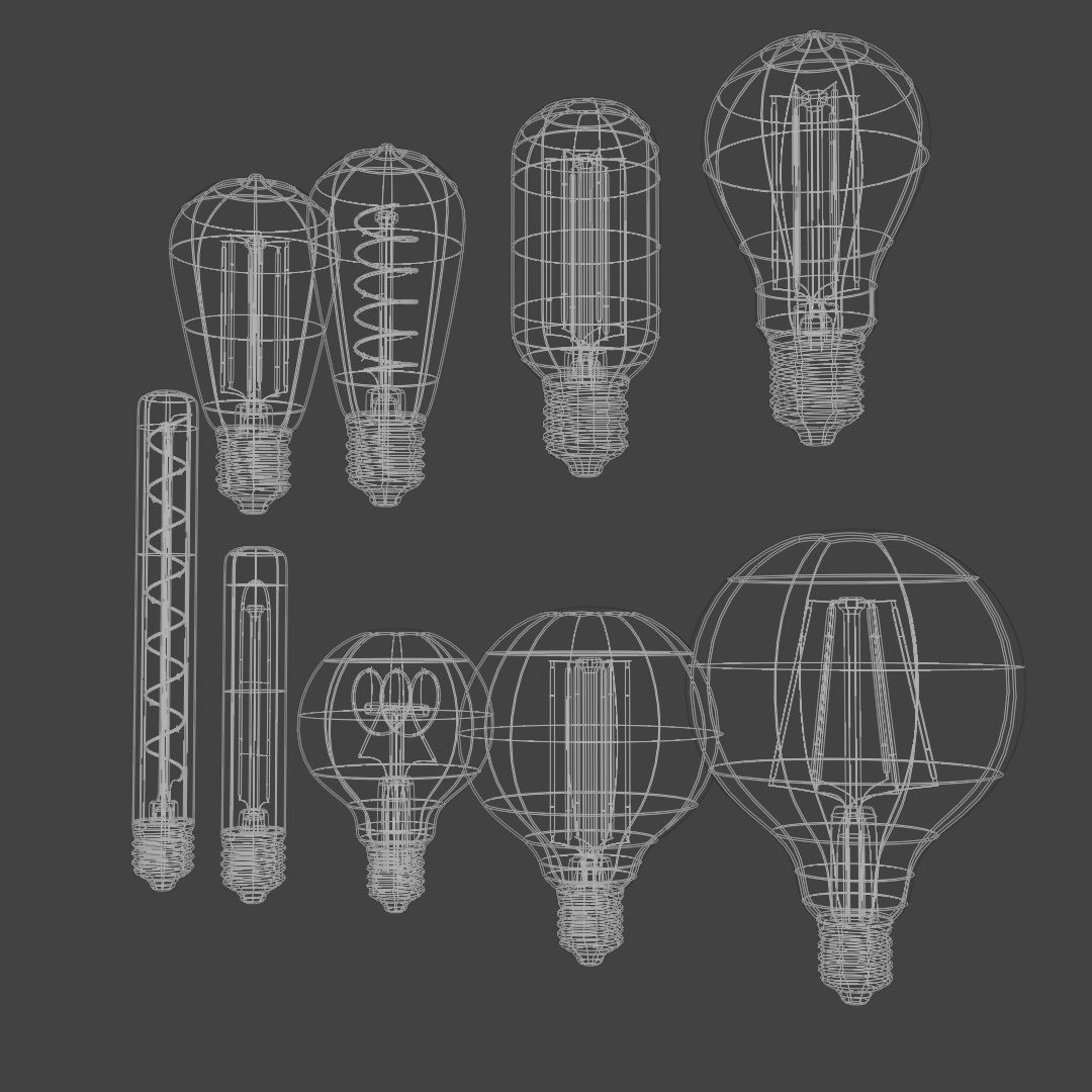 industrial light led bulb collection 3D model_13