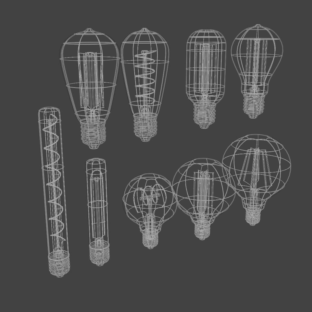 industrial light led bulb collection 3D model_12