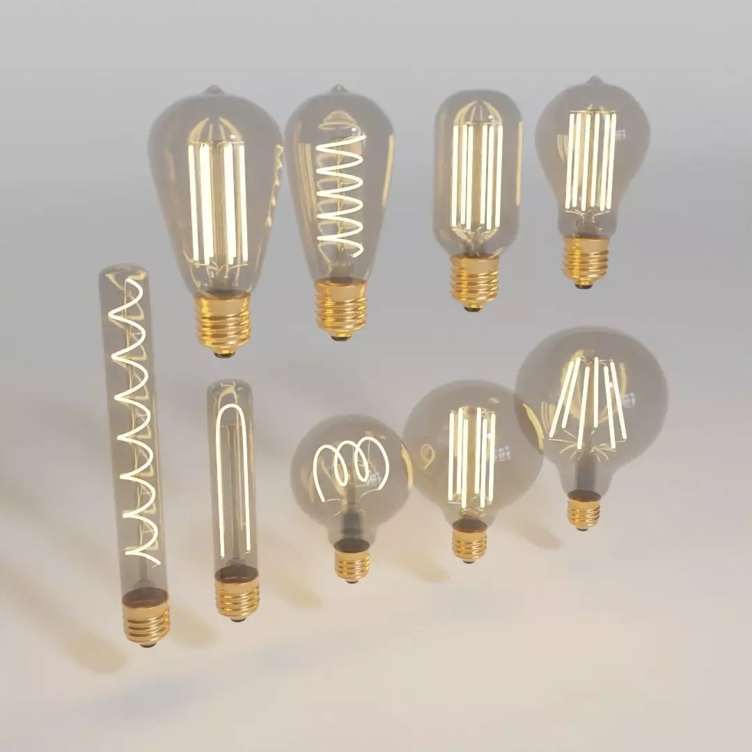 industrial light led bulb collection 3D model_0