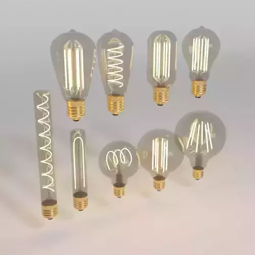 industrial light led bulb collection 3D model