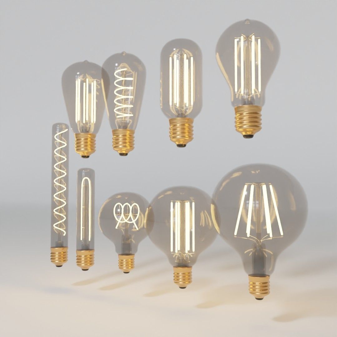 industrial light led bulb collection 3D model_3