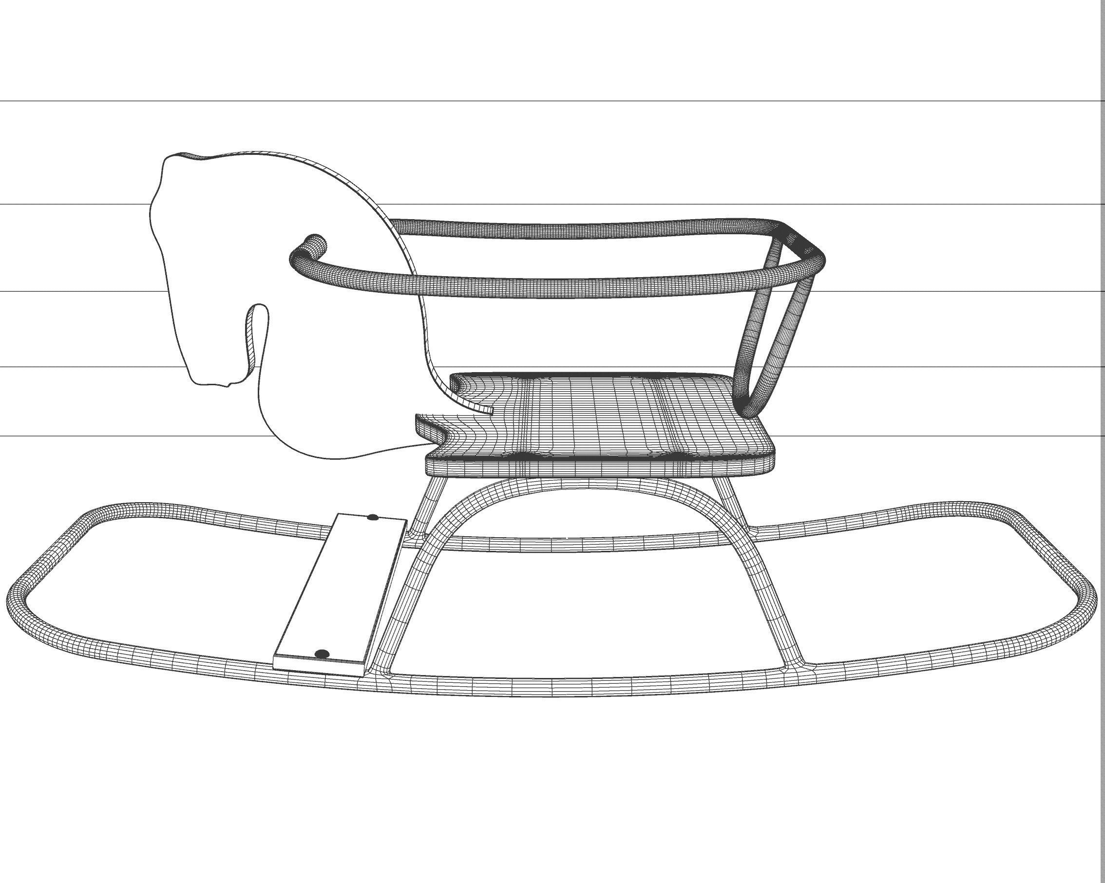 Rocking Horse Vintage 3D model_12