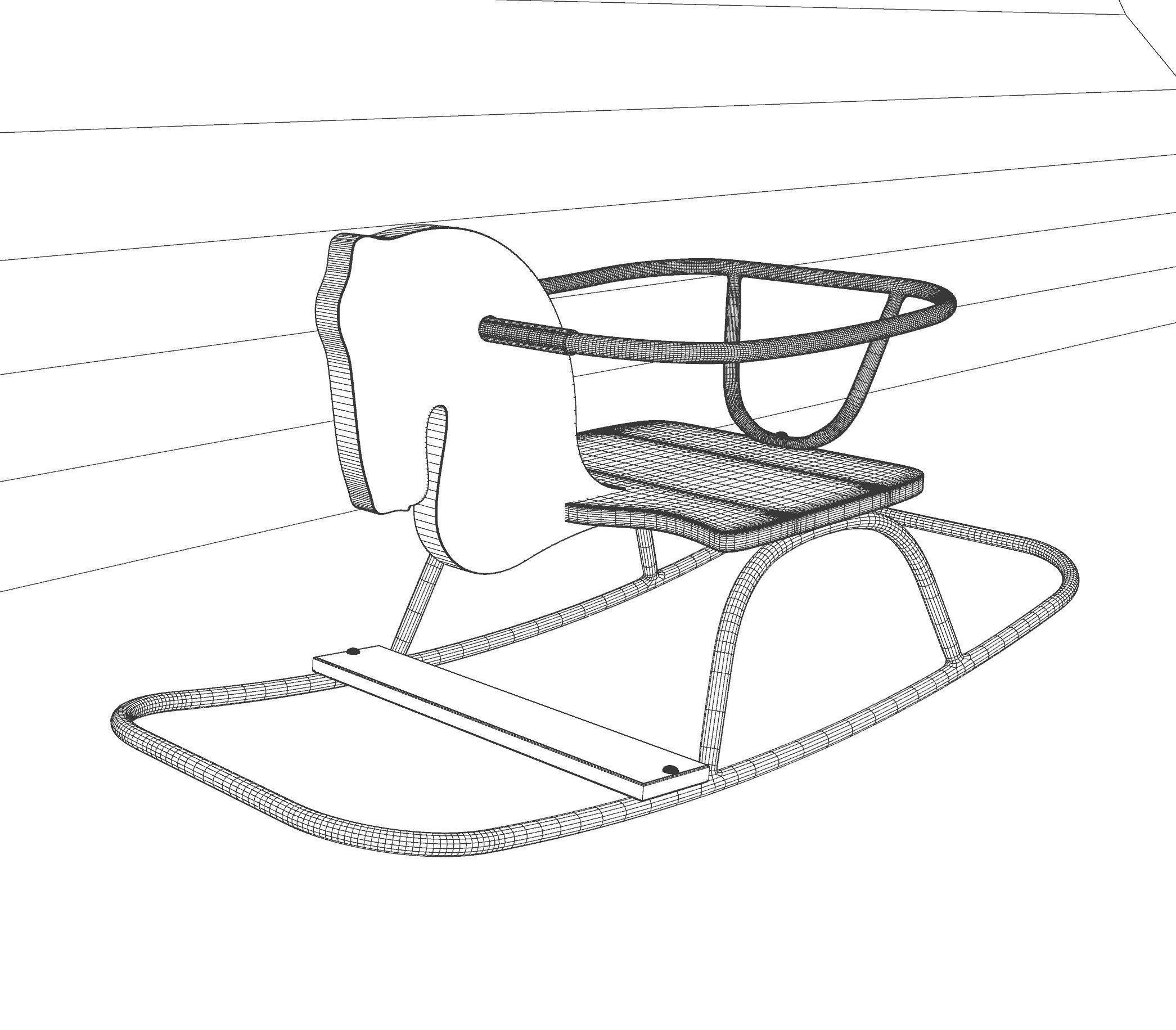 Rocking Horse Vintage 3D model_13