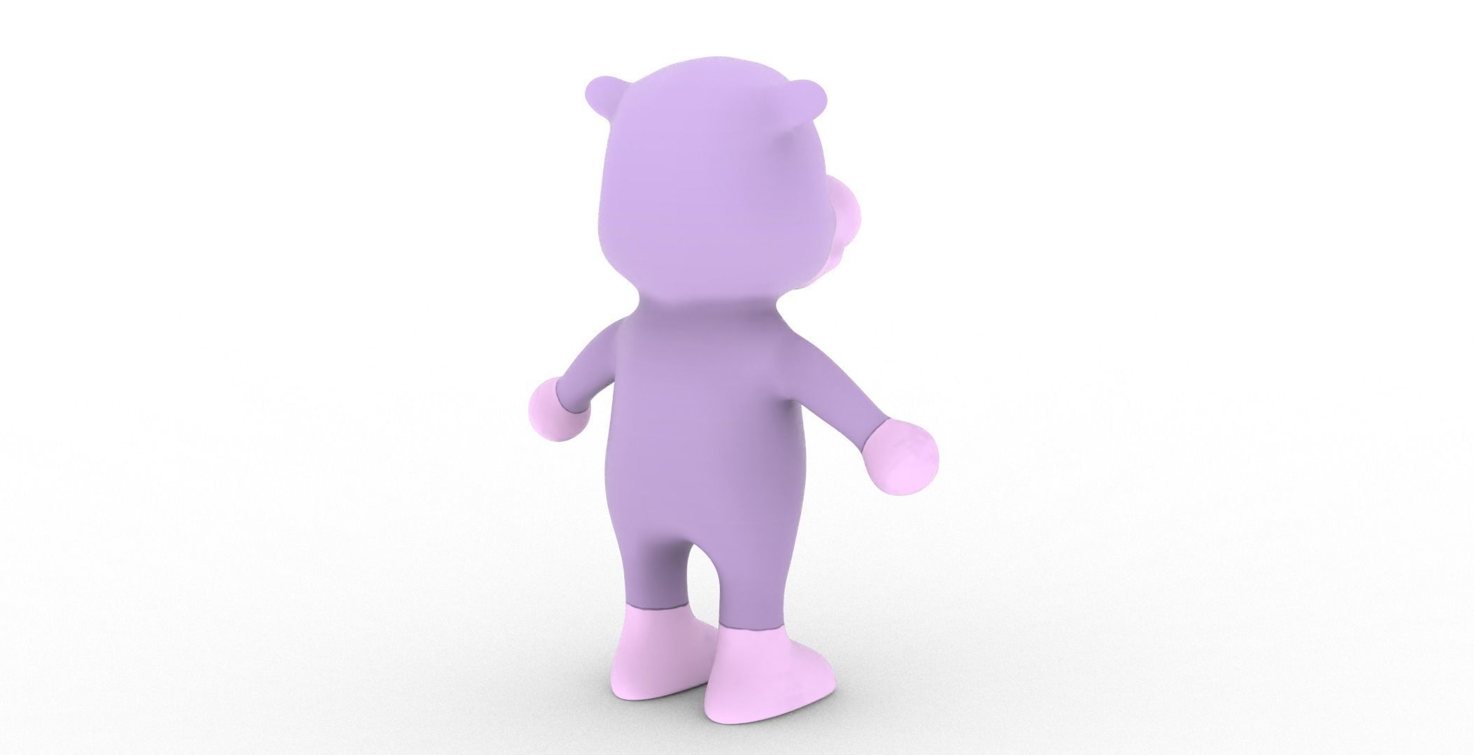 Character008 Animated Hippo 3D Low-poly 3D model_26