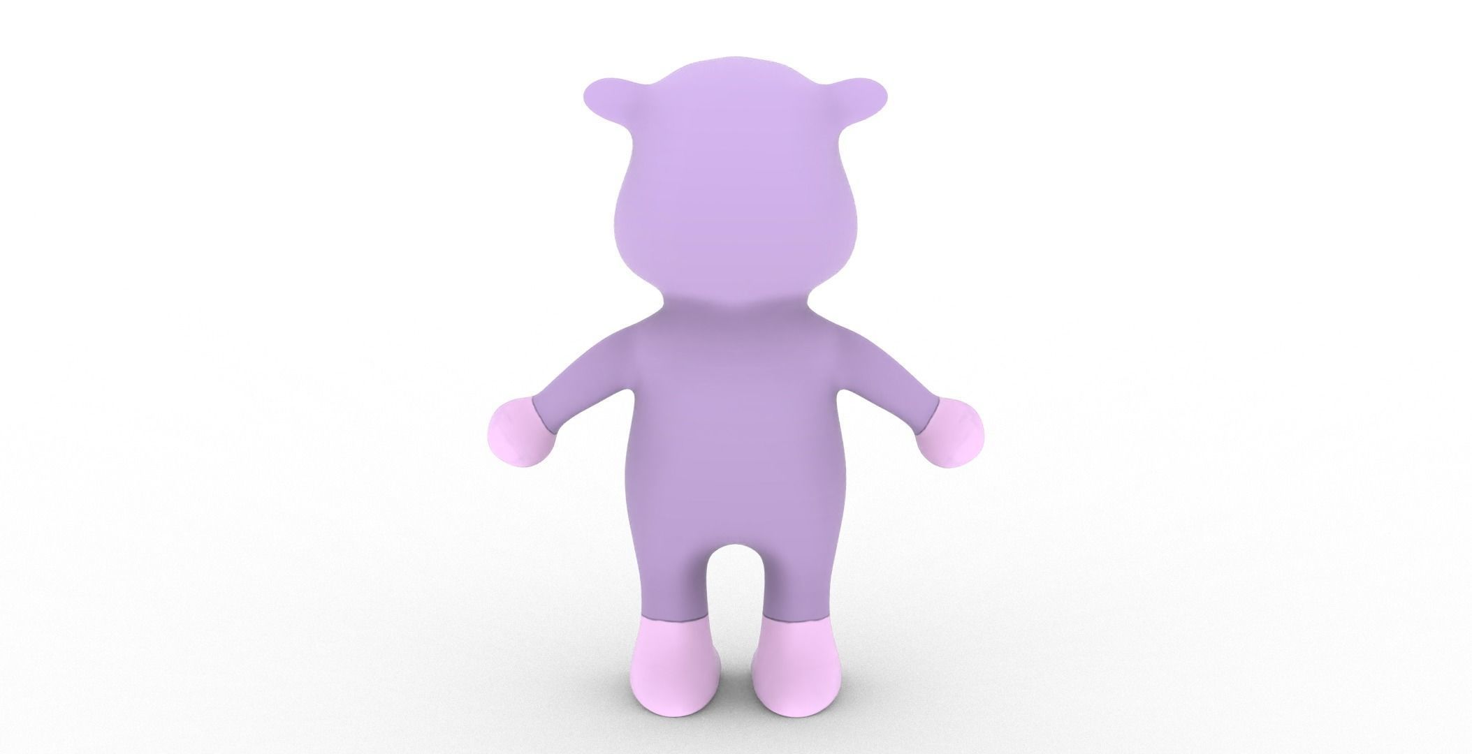 Character008 Animated Hippo 3D Low-poly 3D model_13