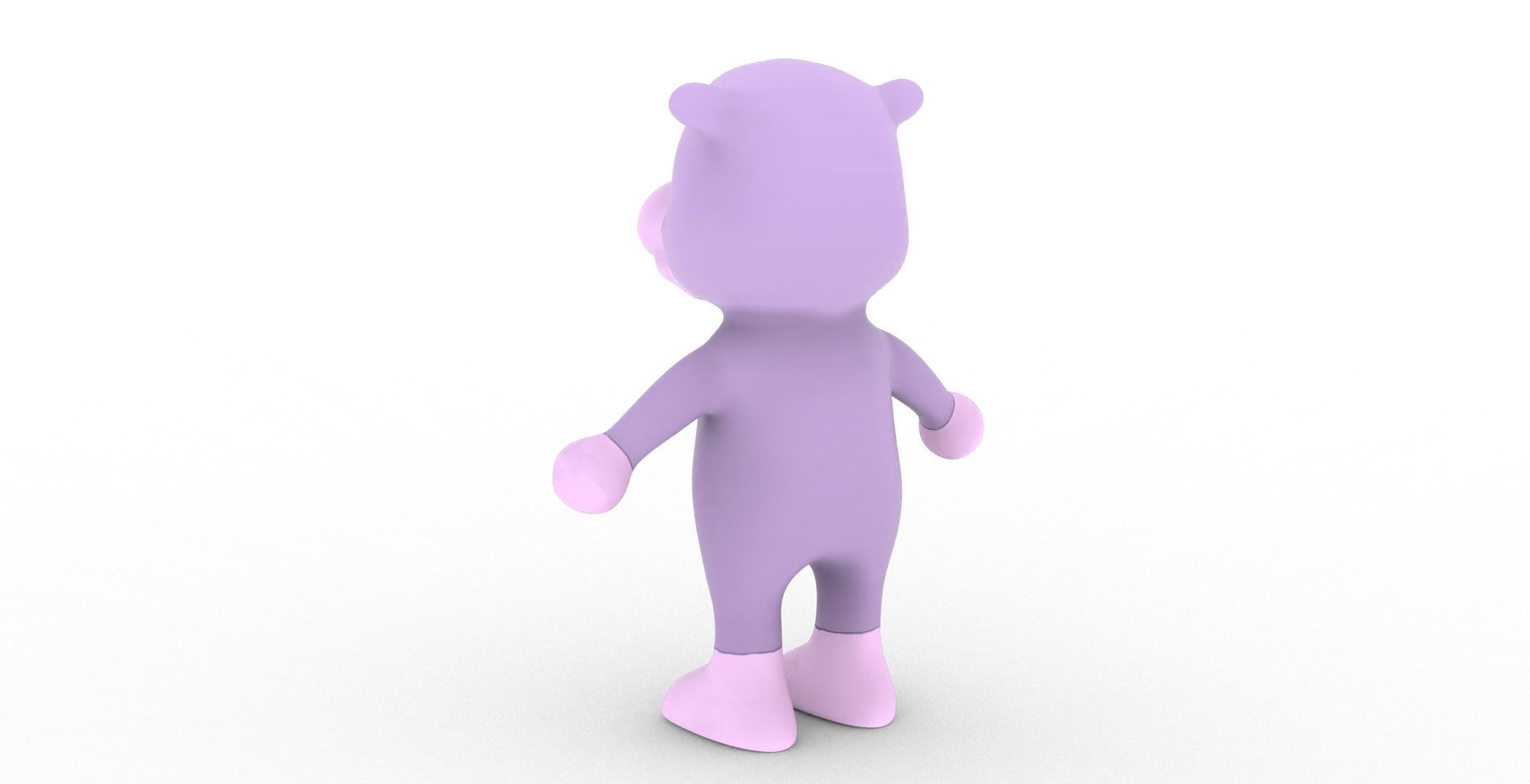 Character008 Animated Hippo 3D Low-poly 3D model_18